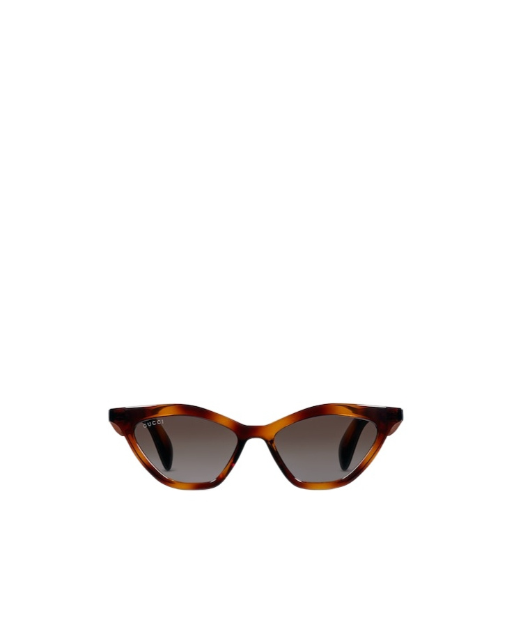 Gucci Feline Eye Tortoiseshell Sunglasses With Tinted Lenses In Brown