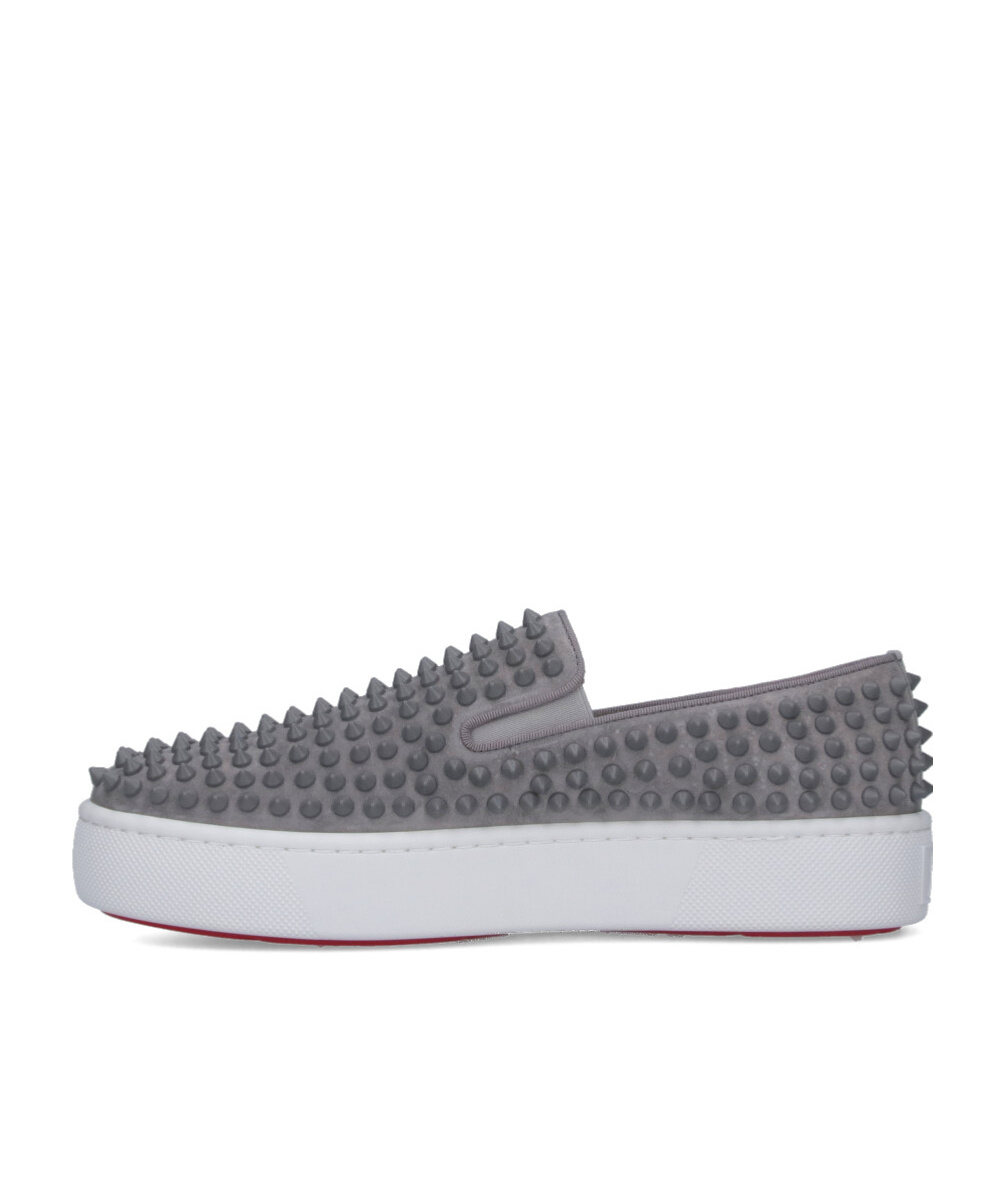 Christian Louboutin Round Toe Low-top Casual Shoes In Gray