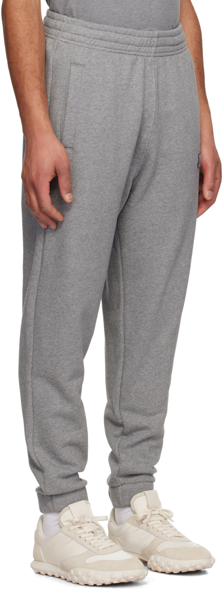 Maison Kitsuné Elasticated-waistband Cotton Track Pants In Gray