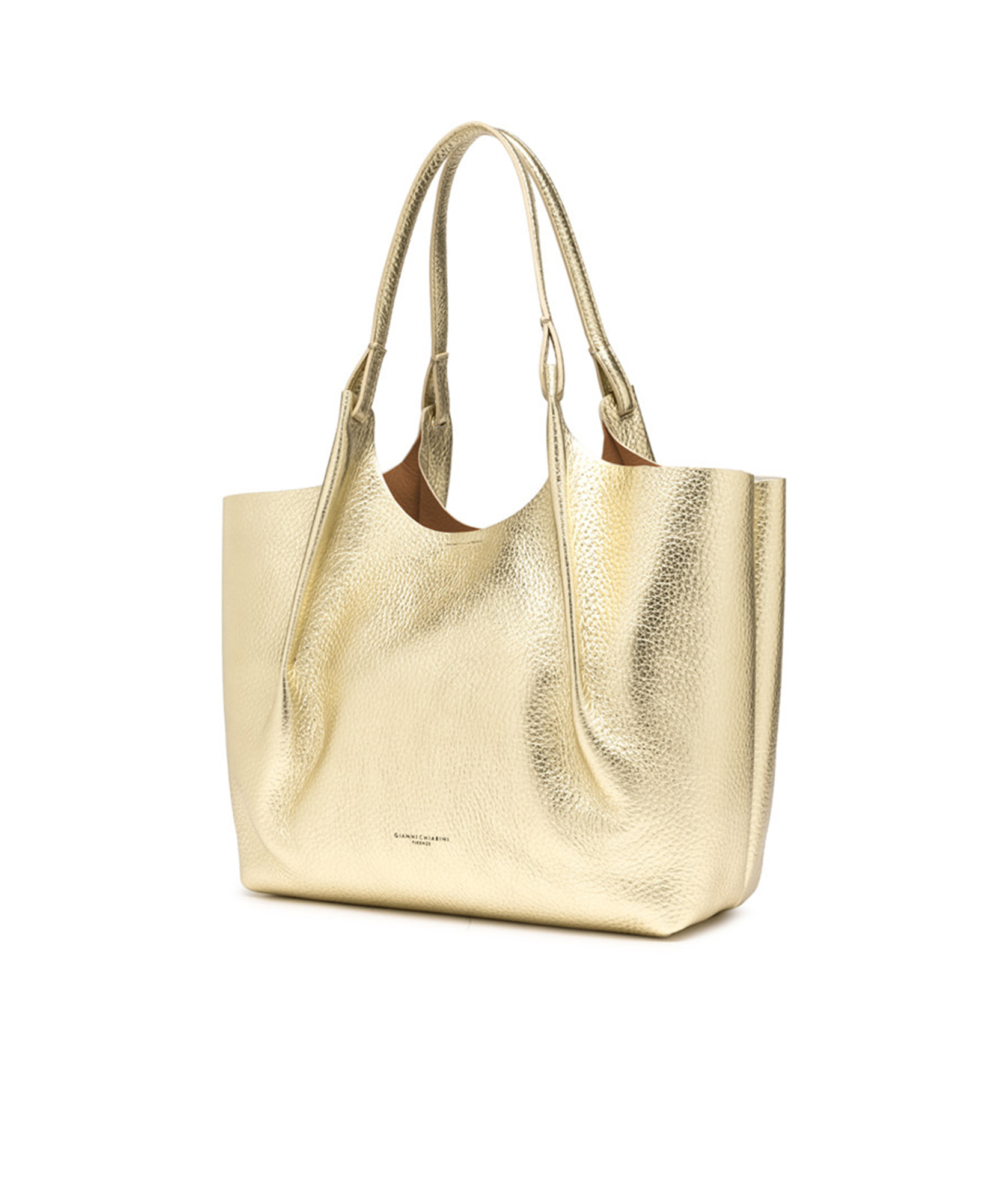 Gianni Chiarini Double Handle Shoulder Bag In Nude