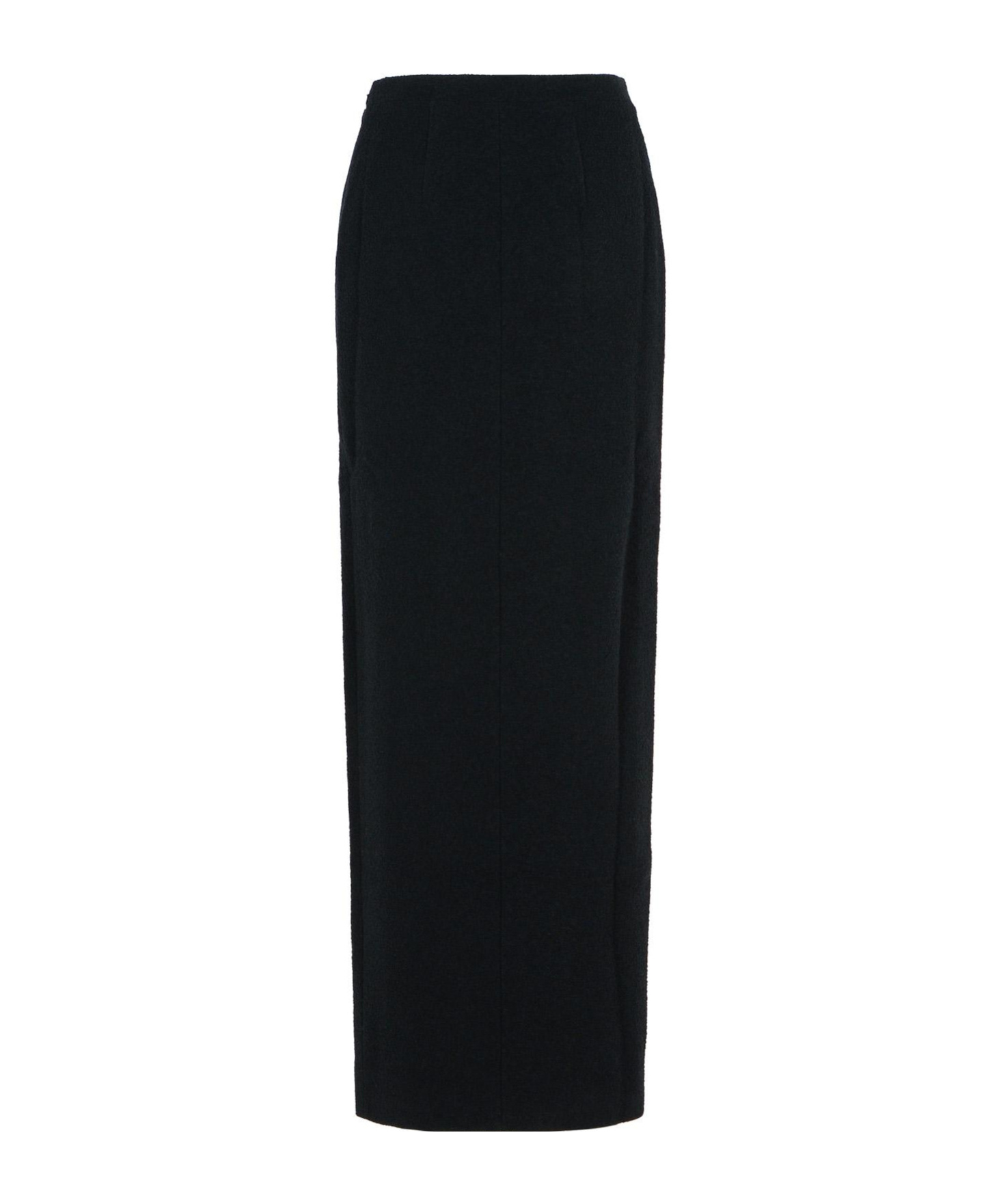 Alessandra Rich Long Skirt In Black Virgin Wool Blend Women In Black