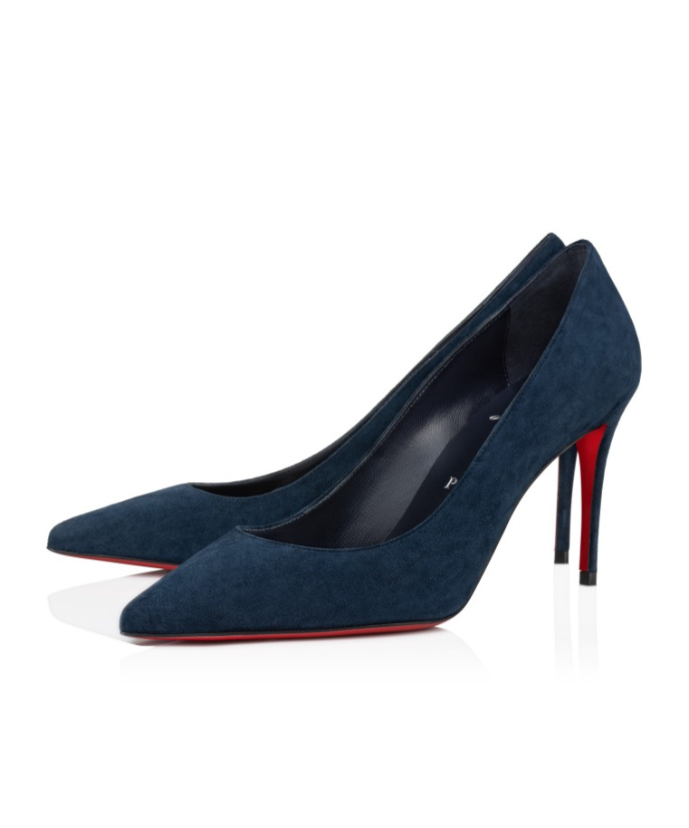 Christian Louboutin Kate Suede Red Sole Classic Pumps In Black