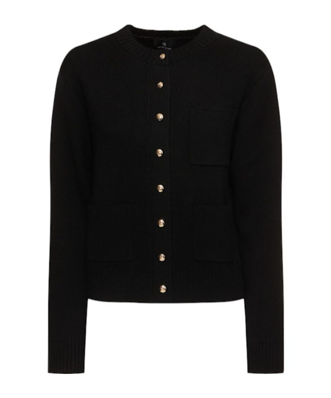 Anine Bing Long-sleeved Cardigan In Black