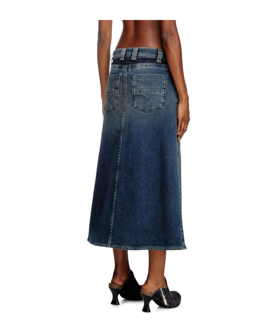 Diesel De-pago-s Long Skirt In Blue