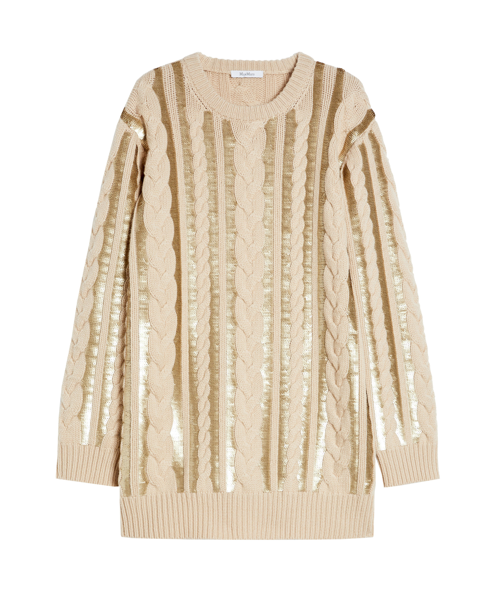 Max Mara Wool And Cashmere Short Dress In Nude