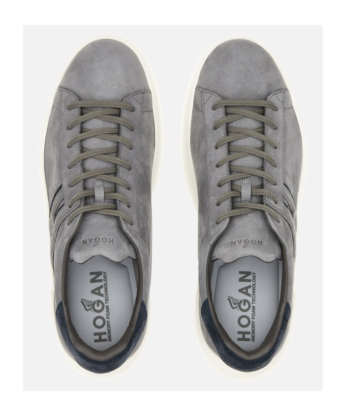 Hogan Man Sneakers Light Grey Size 9 Soft Leather In Gray