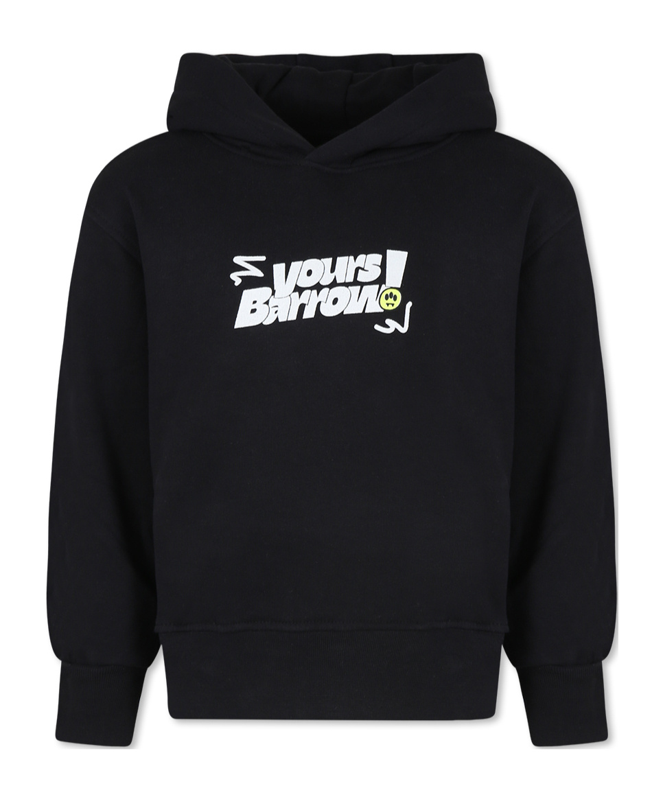 Barrow Graphic-print Cotton Hoodie In Black