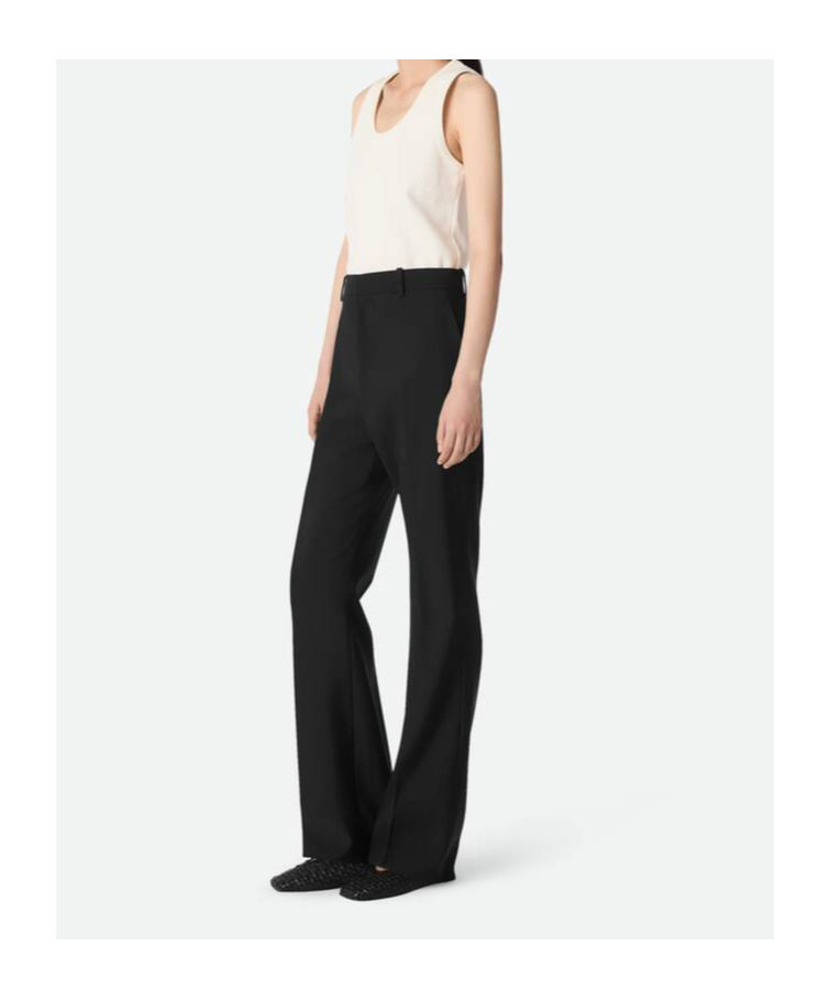 Bottega Veneta Wool Bell Bottoms In Black