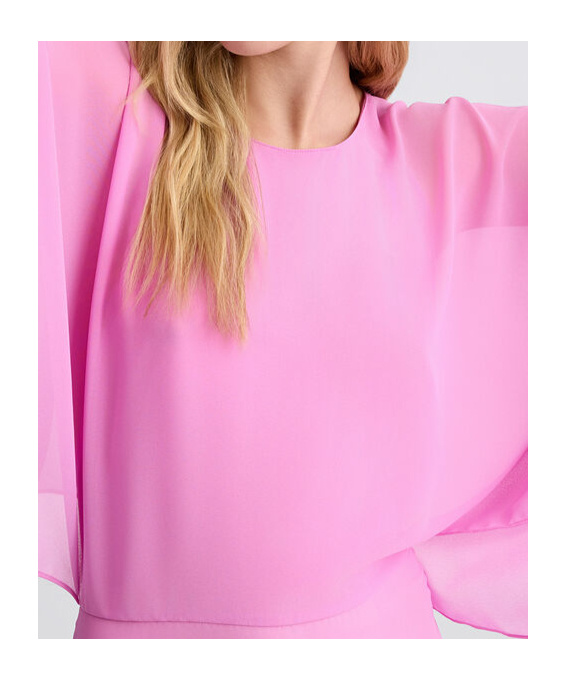 Liu •jo Liu Jo Maxi Dress With Draped Sleeves In Pink