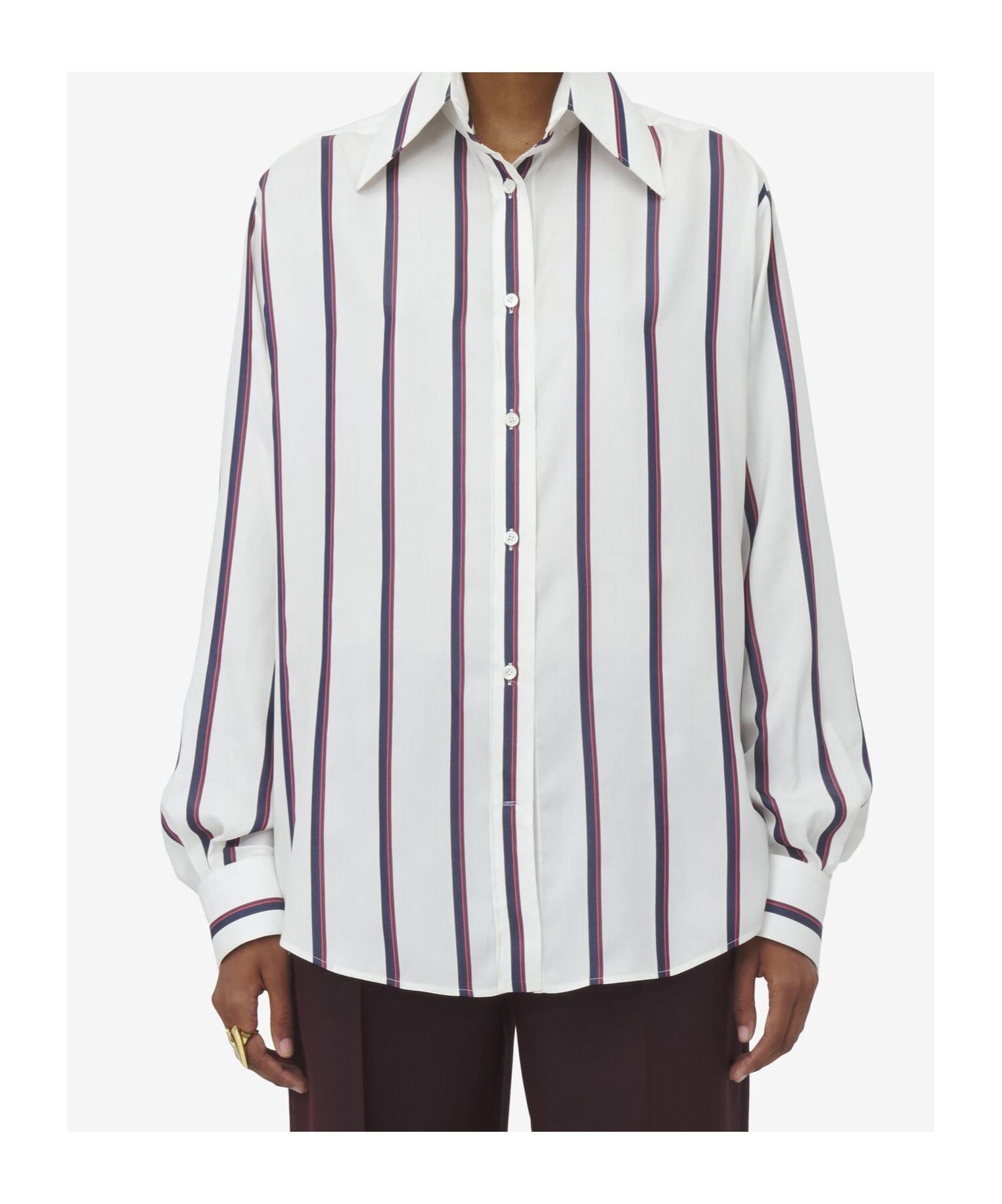 Alexander Mcqueen Striped Shirt In White