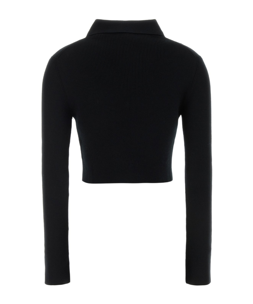 Jil Sander Cropped Cardigan Featuring Buttons And Ribbed Design In Black