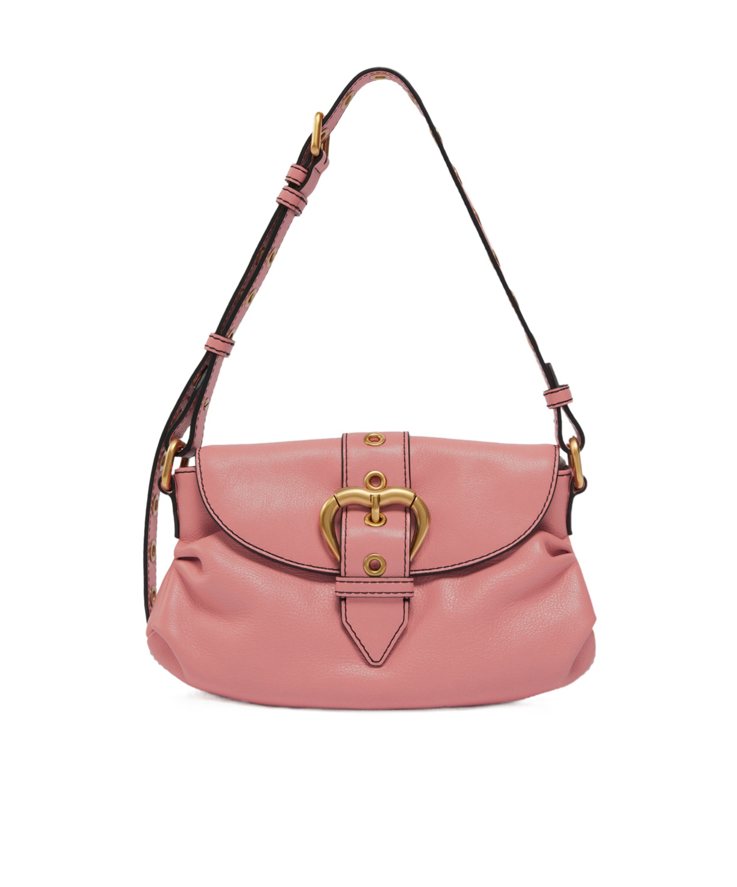 Pinko Mini Jolene Leather Shoulder Bag In Pink