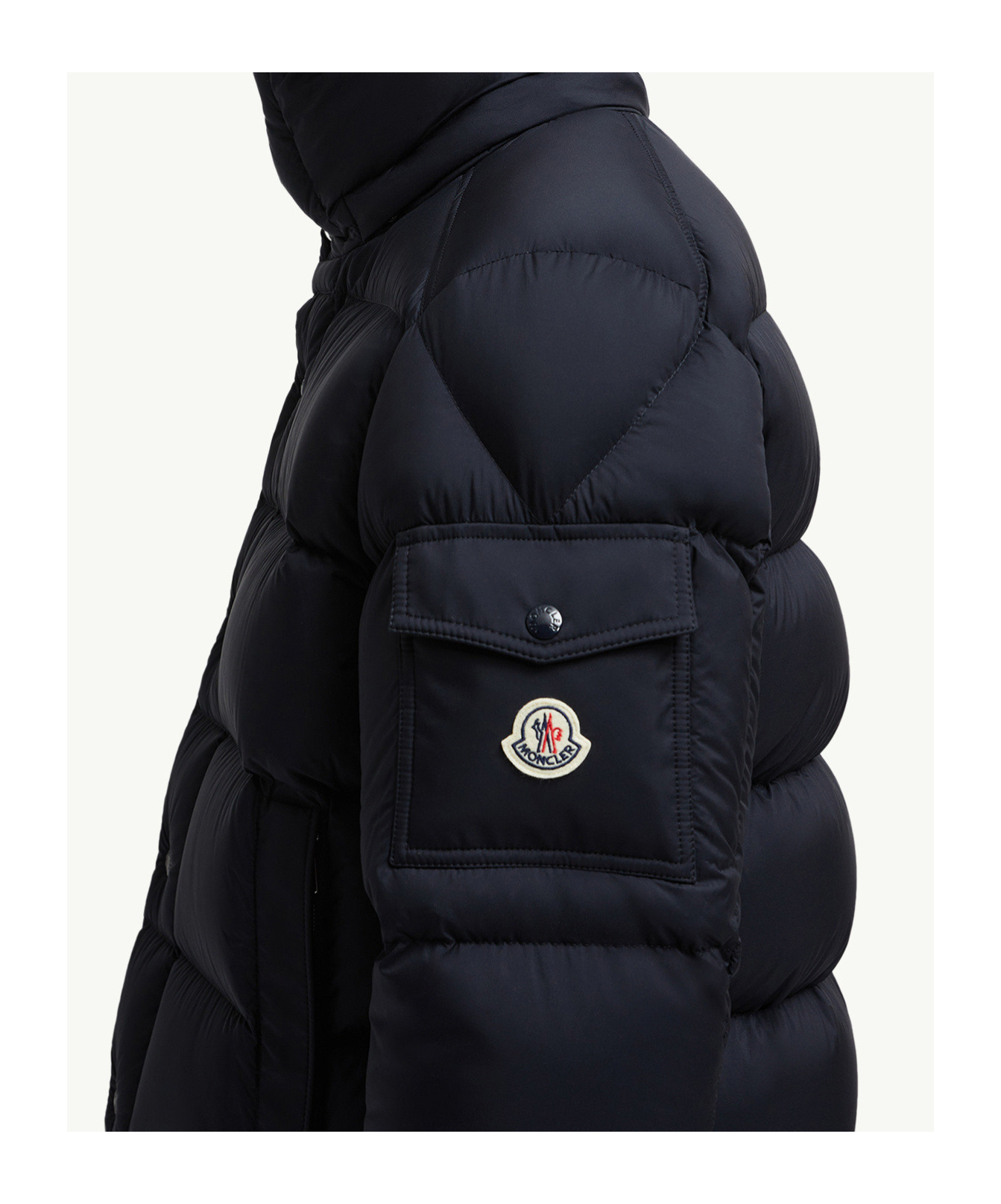 Moncler Maya 70 Hooded Short Down Jacket In Black