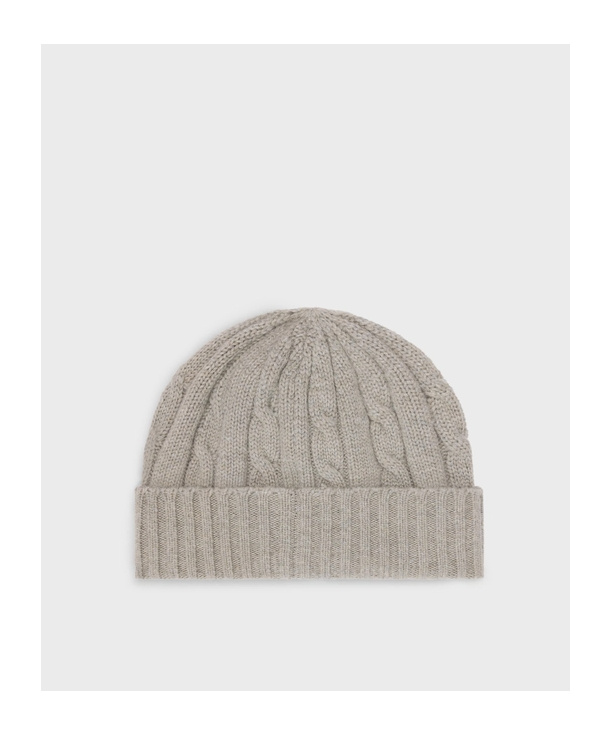 Celine Triomphe Cashmere Coarse Knitted Hat In Gray
