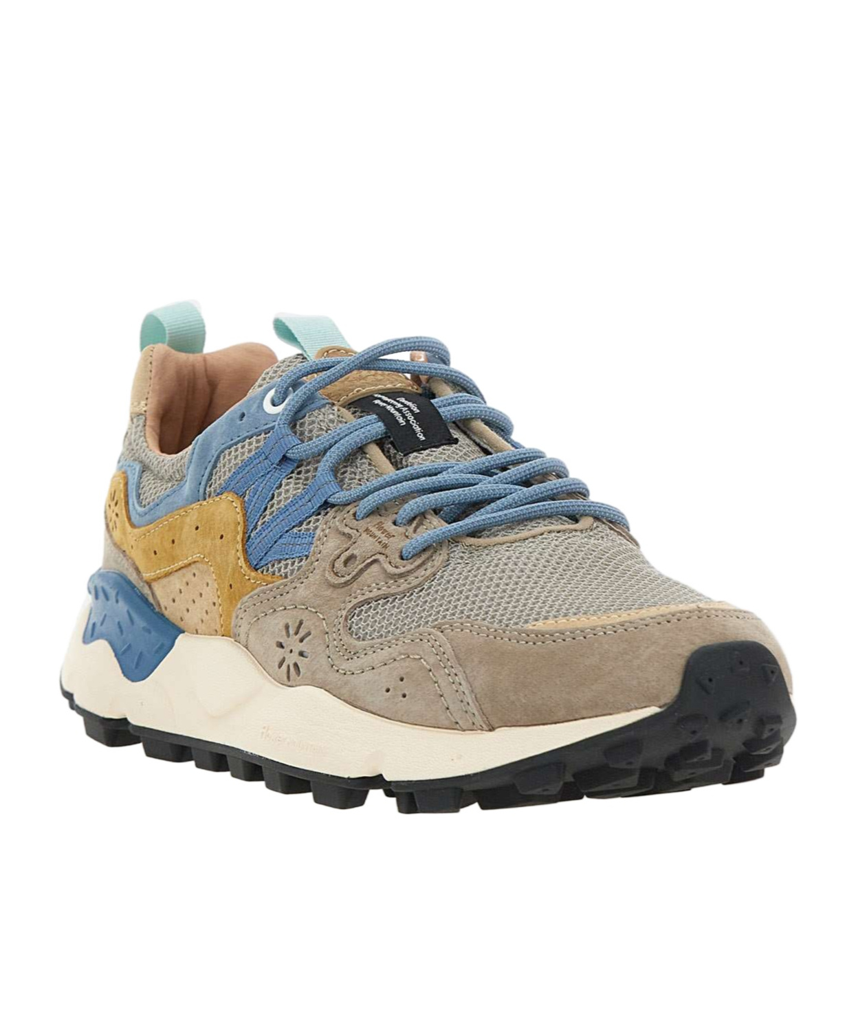 Flower Mountain Yamano 3 Man Suede Mesh Sneakers In Nude
