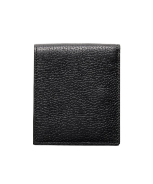 Prada Enamel Triangle-logo Wallet In Black
