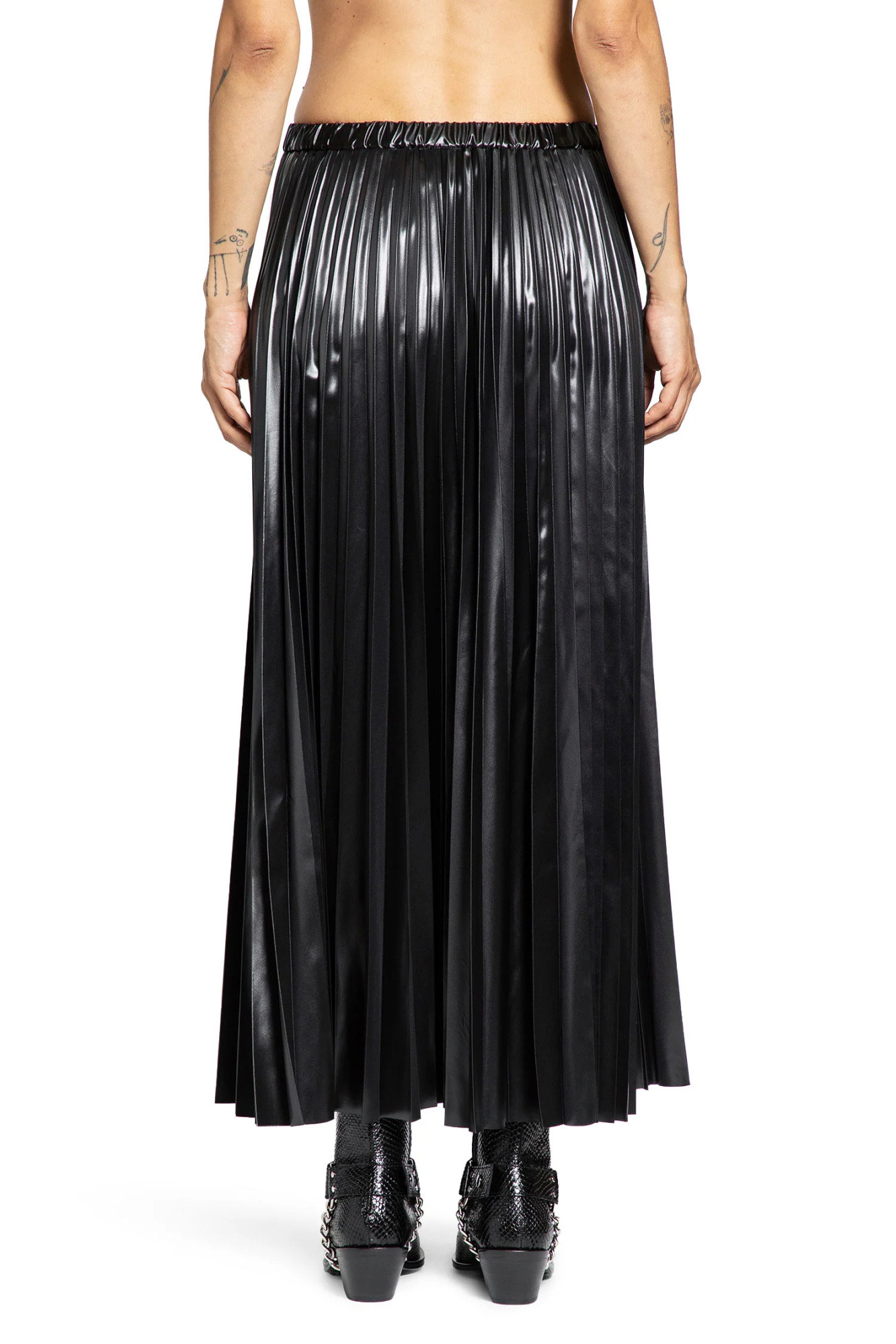 Junya Watanabe Pleated Detail Skirt In Black