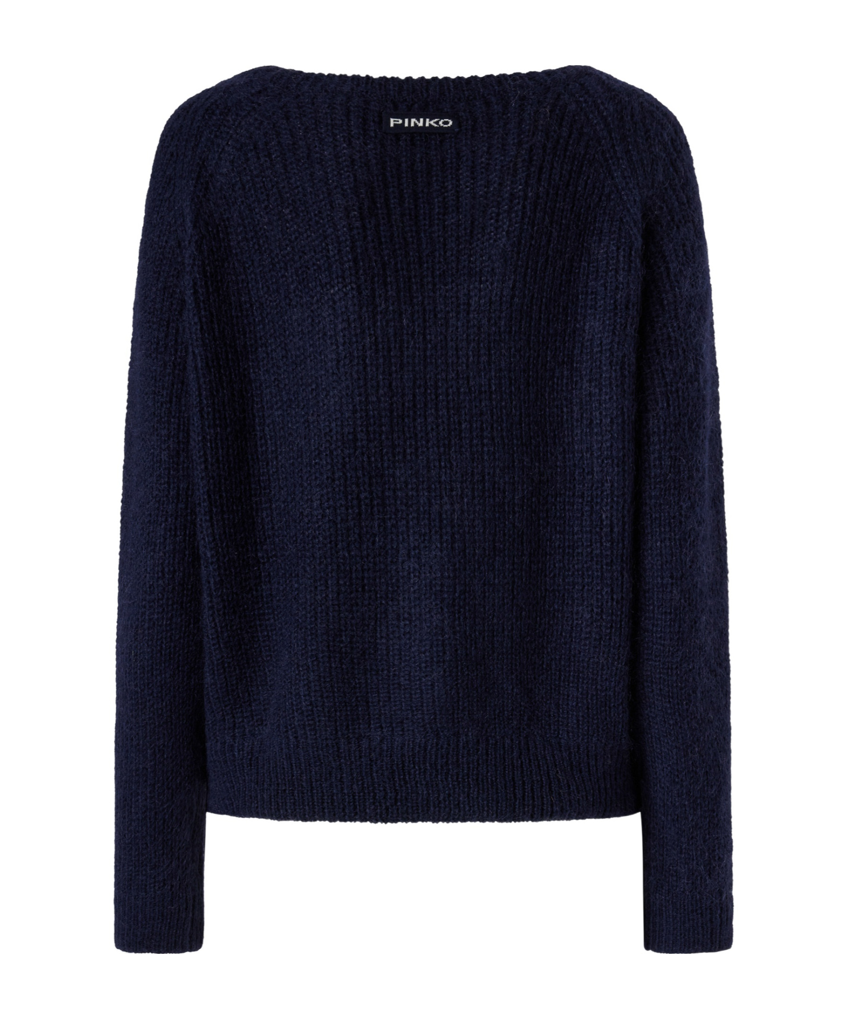 Pinko Fringe-detail Sweater With Mesh Knit Panels In Blue