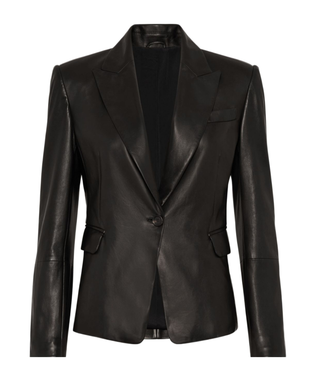 Brunello Cucinelli Leather Blazer In Black