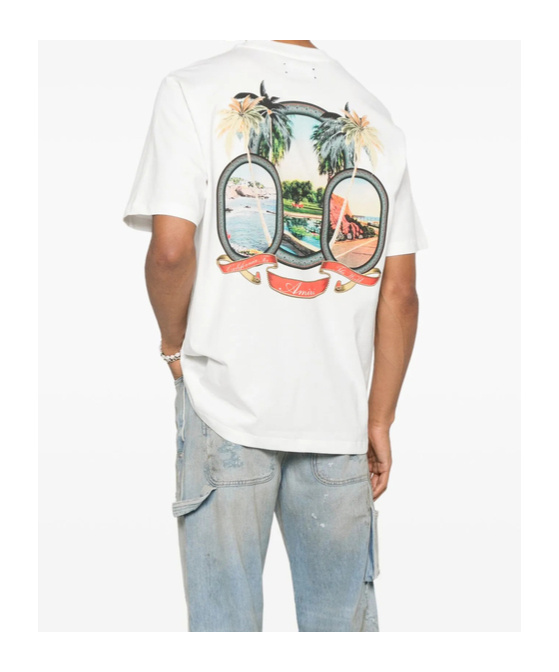 Amiri White Crewneck Printed T-shirt In White
