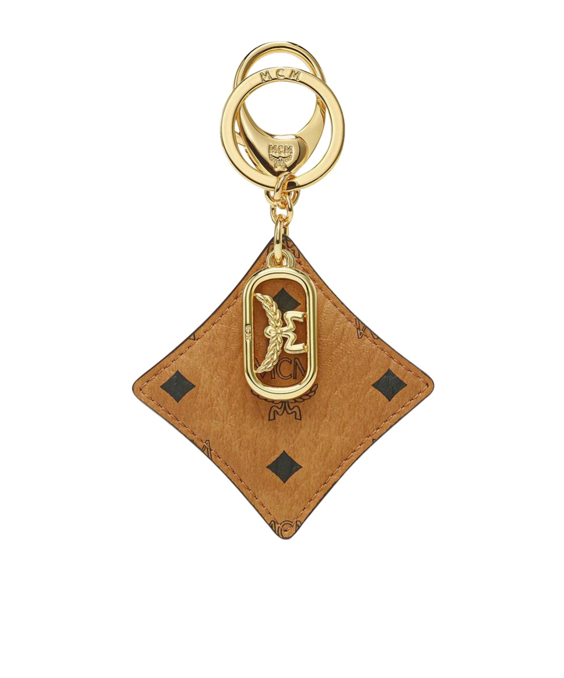 Mcm Aren Bicolor Diamond Key Charm In Visetos