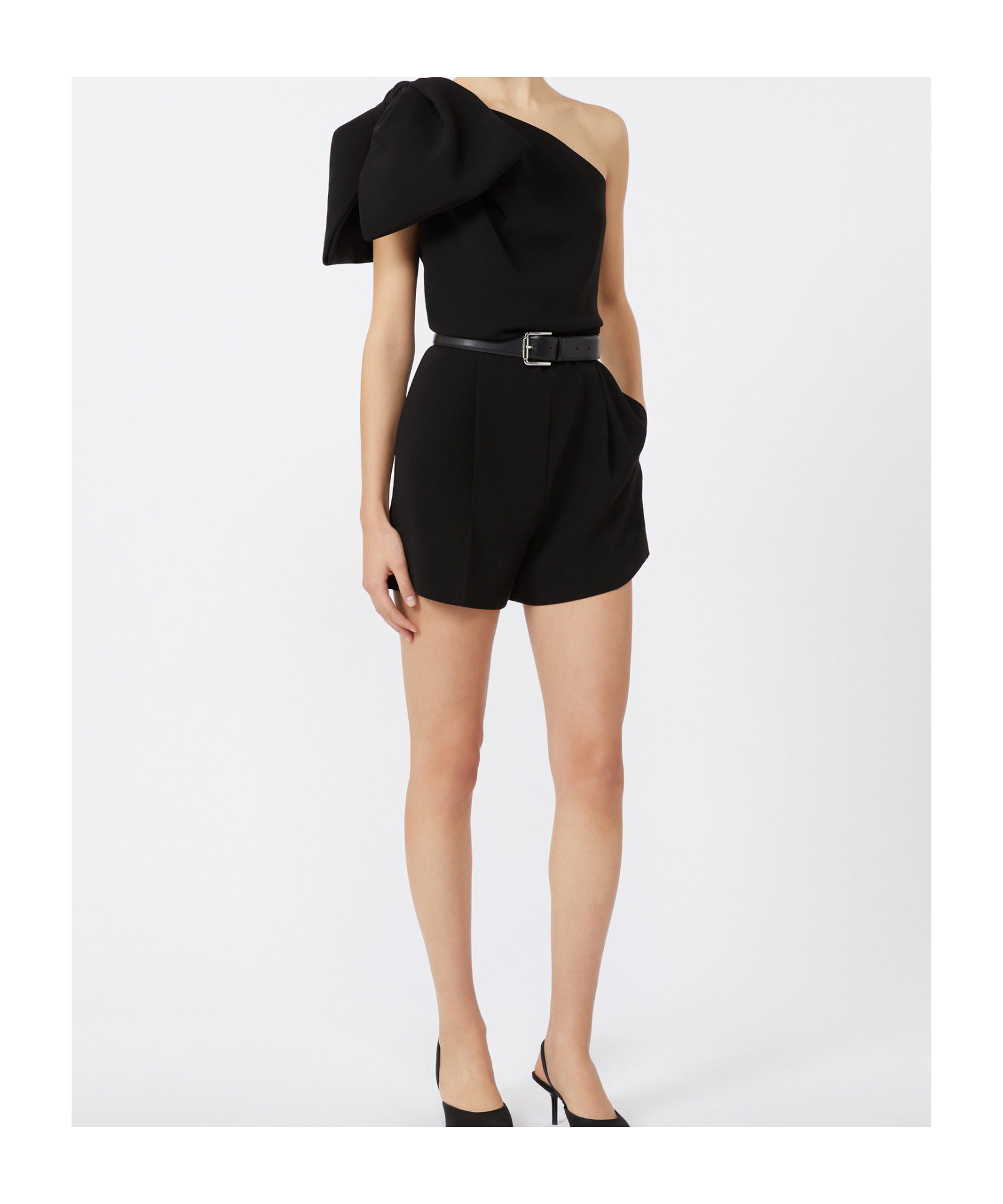Max Mara Teano Triacetate Blend Mini Playsuit In Black