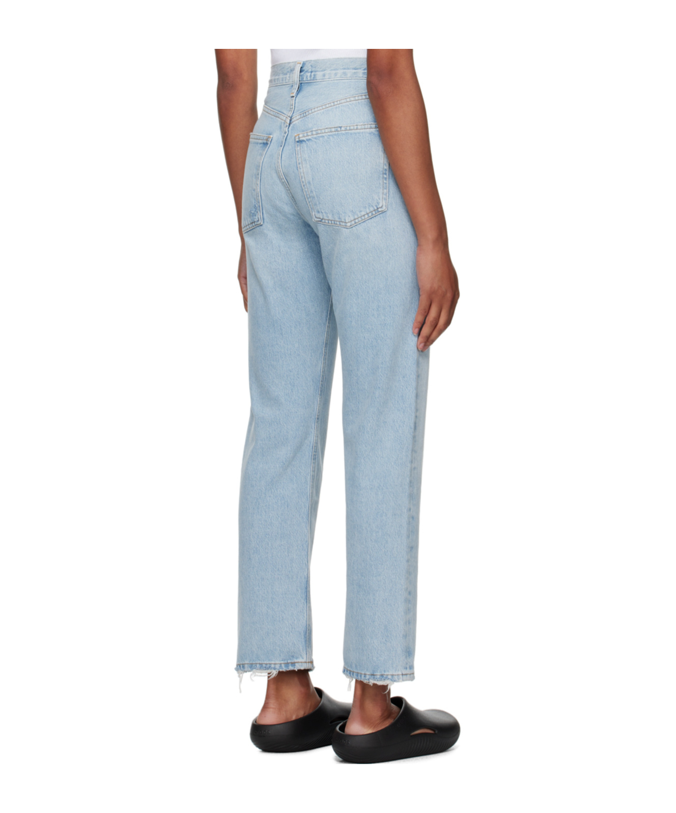Agolde High Waist Denim Trousers In Blue
