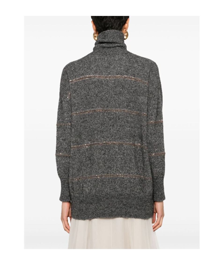 Brunello Cucinelli Sequin-embellished Knitted Jumper In Black