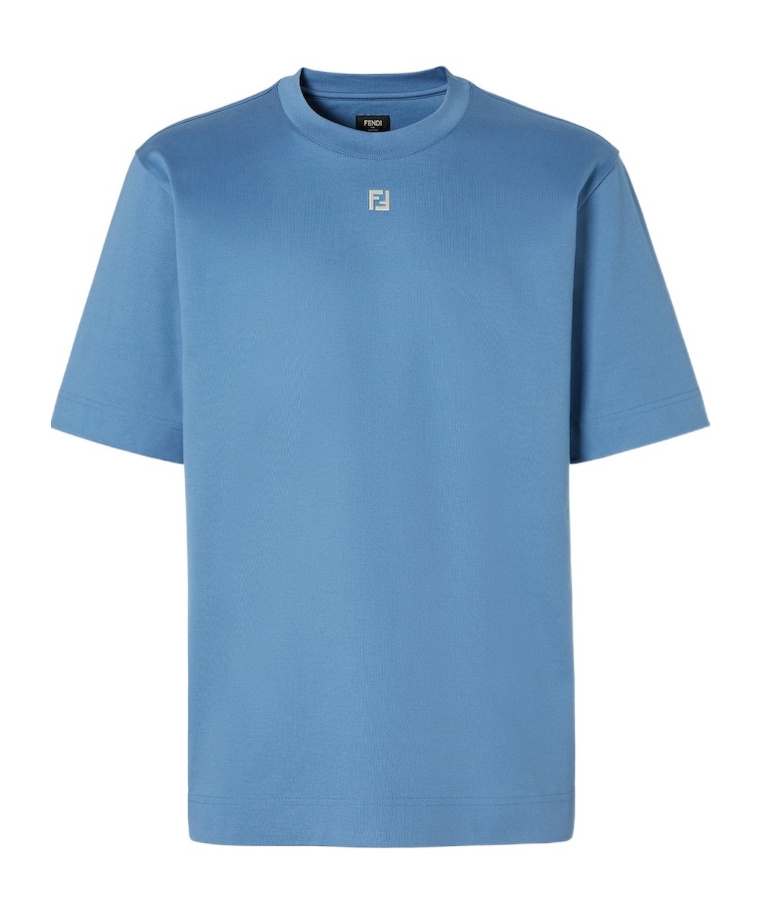 Fendi Light Blue Cotton T-shirt