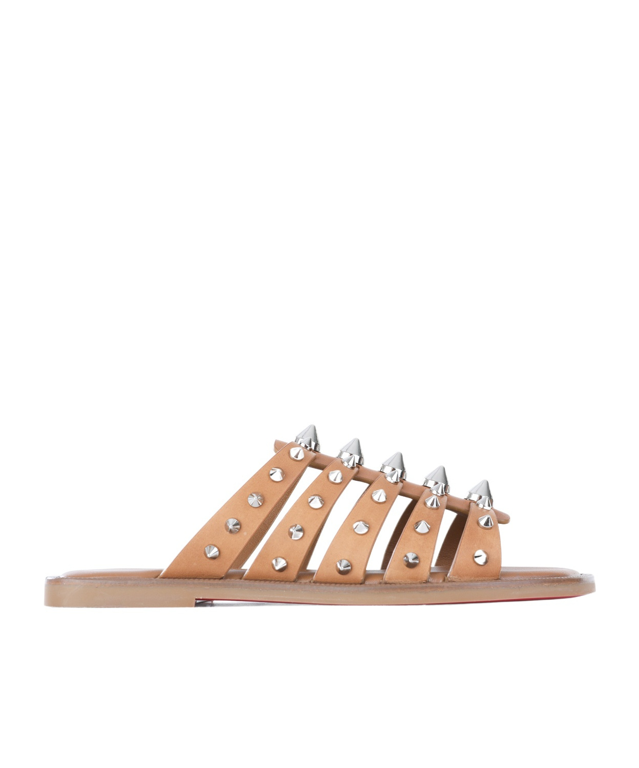 Christian Louboutin Flat Sandals In Nude