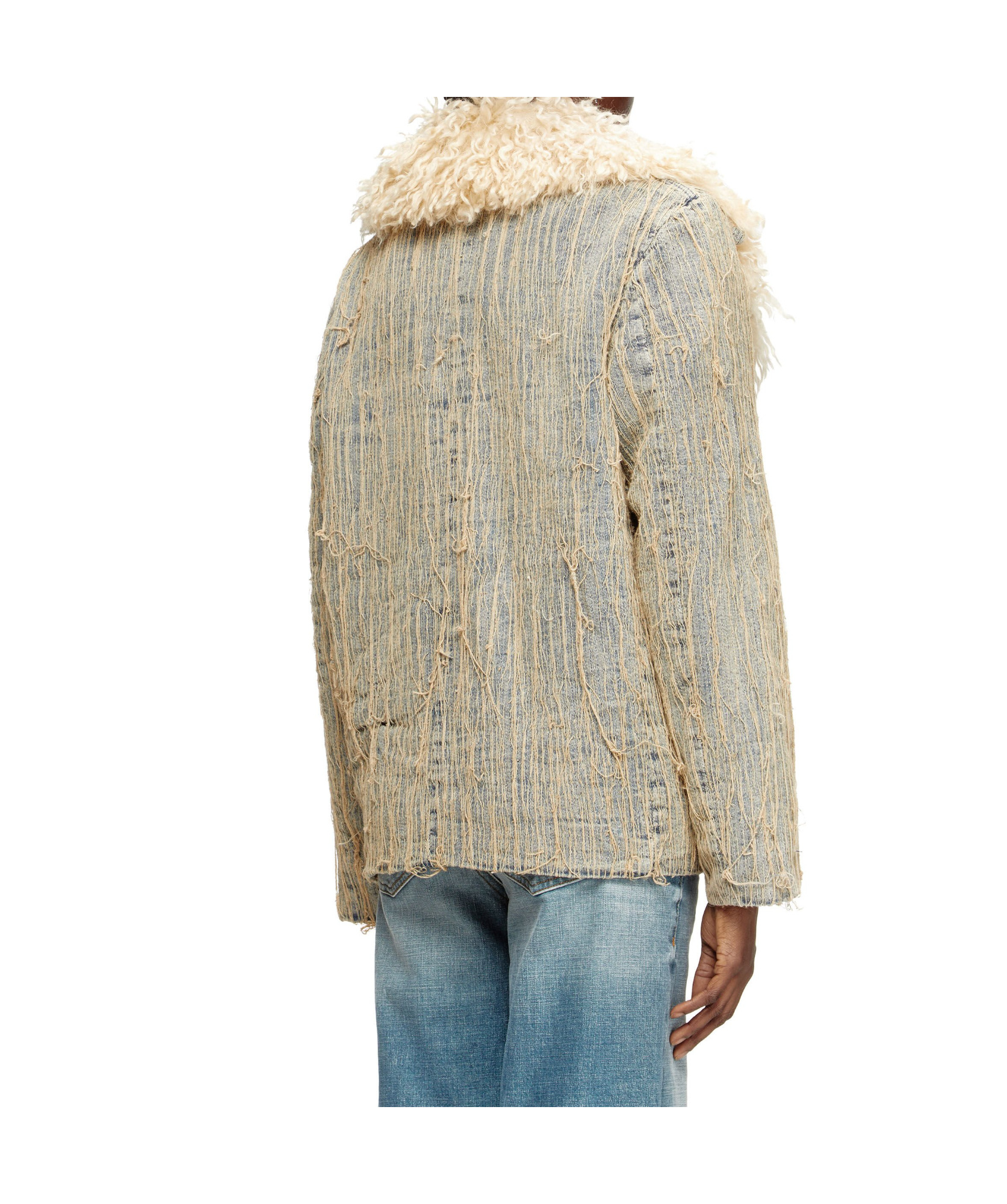 Diesel Jacket In Floating-thread Jacquard Denim In Gray
