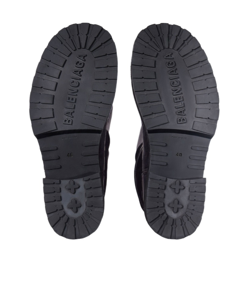 Balenciaga Mid-calf Leather Boots Rubber Sole In Black