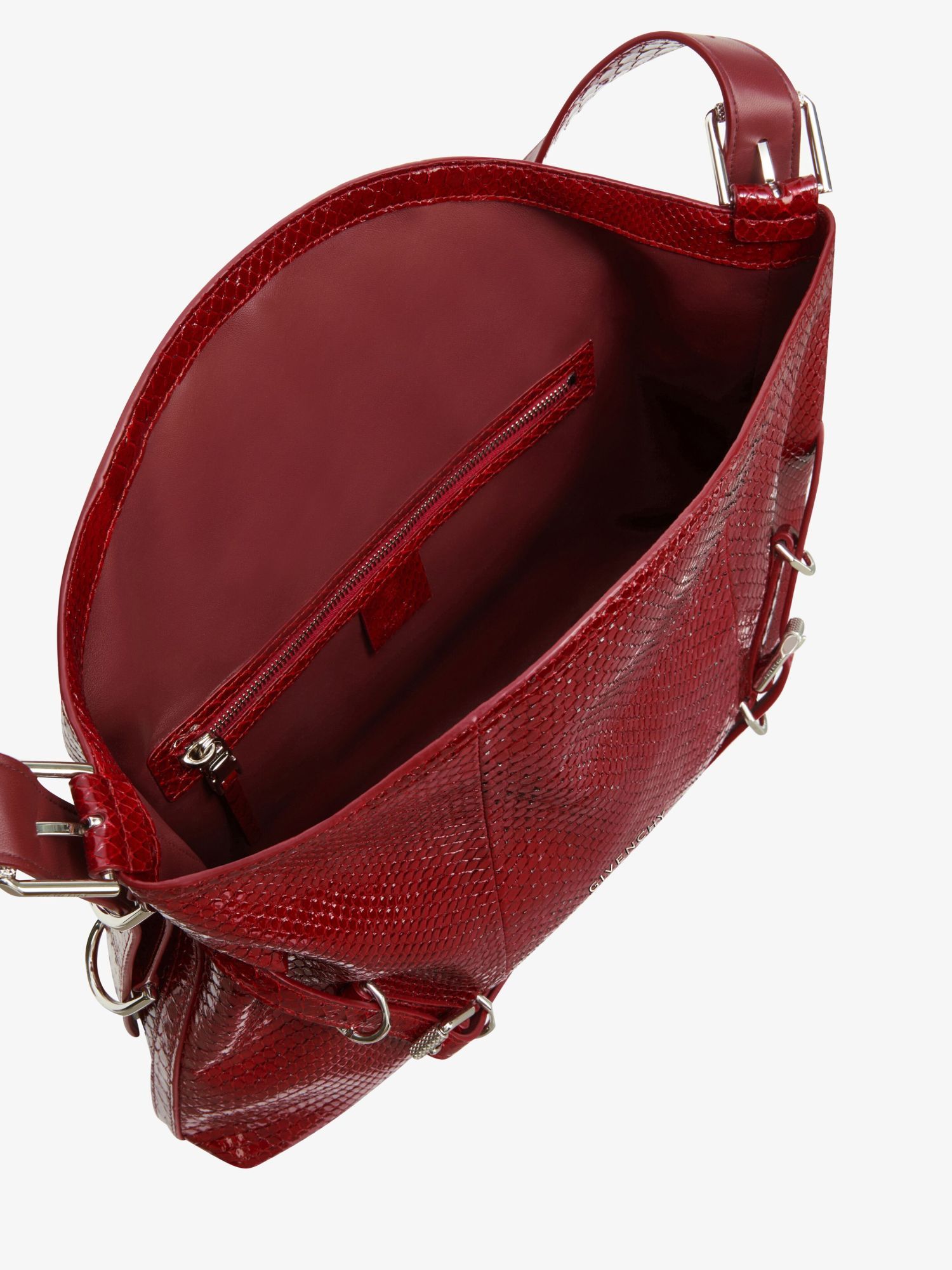 Givenchy Medium Voyou Bag In Python In Red
