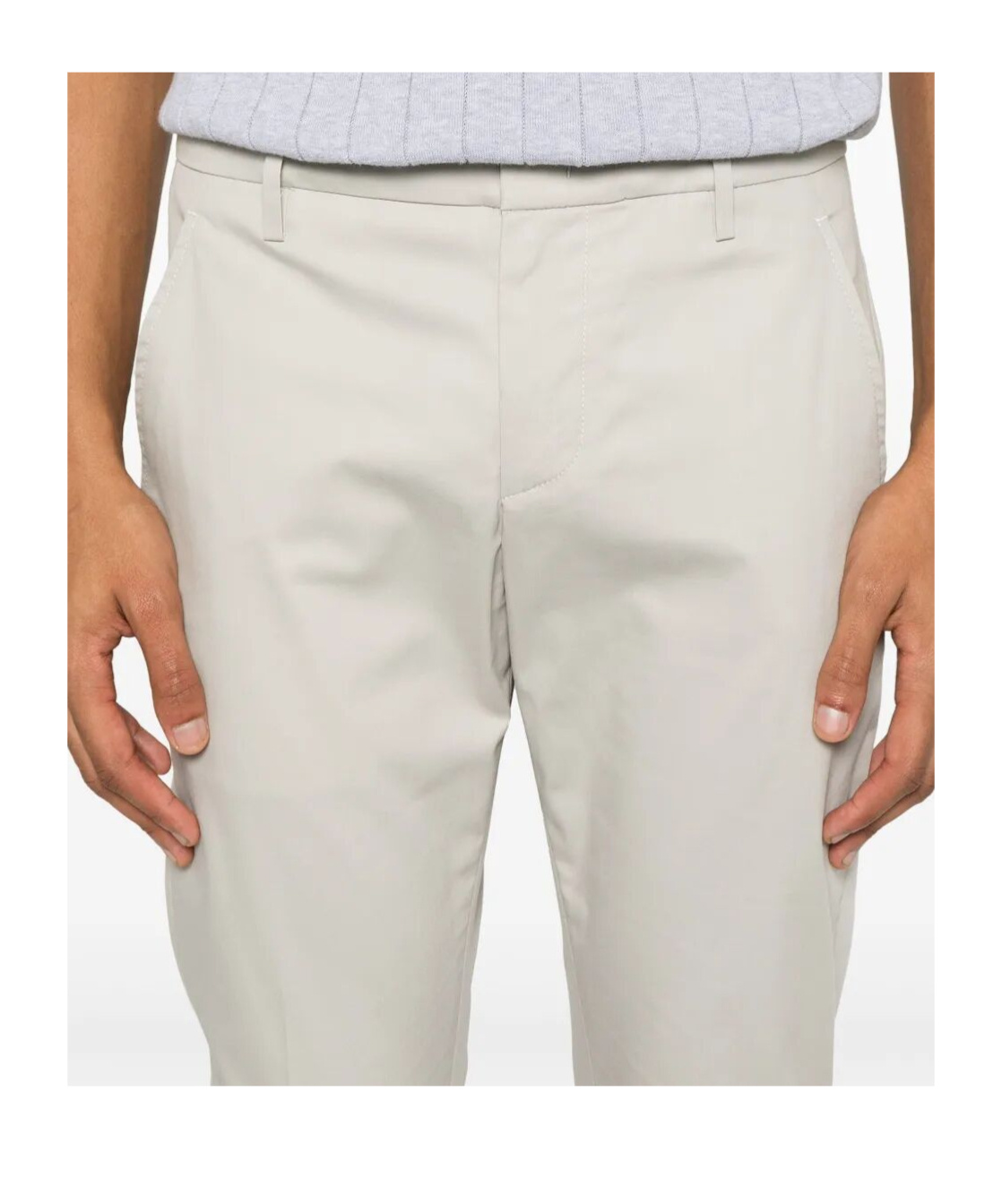 Dondup Belt Loops Slacks In White