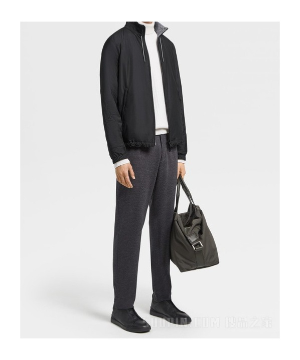 Zegna Logo-print Reversible Jacket In Black