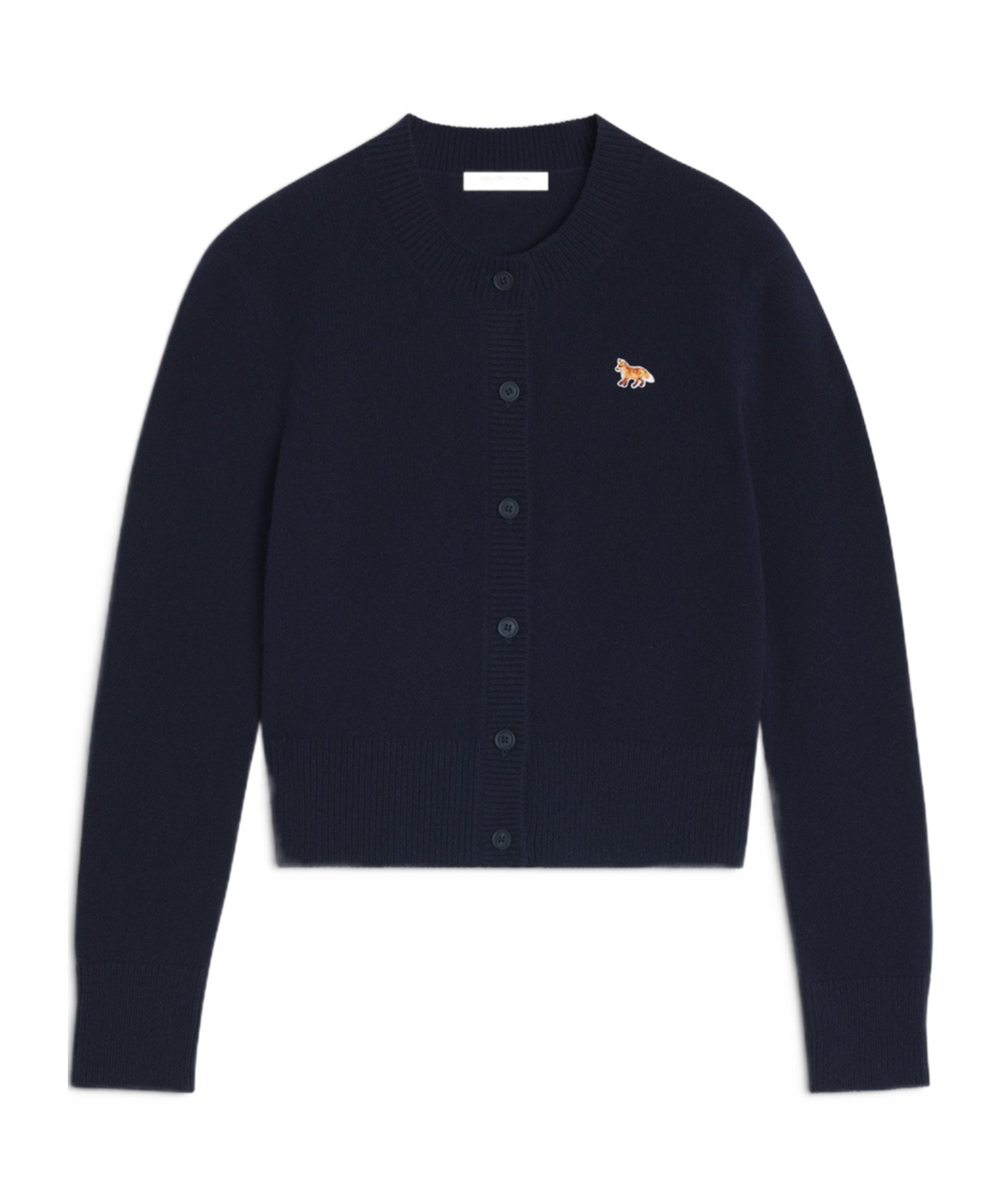 Maison Kitsuné Embroidered-logo Cardigans In Black