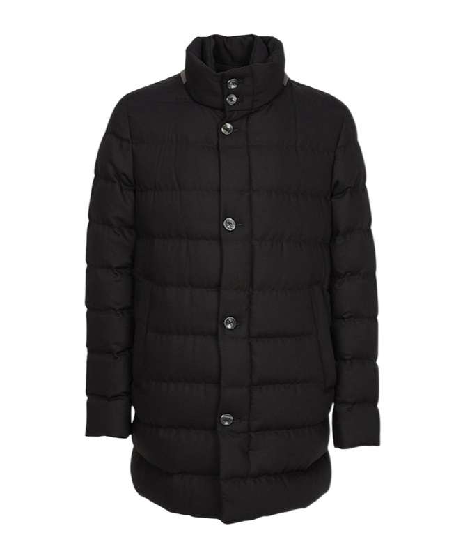 Herno Long-sleeved Down Jacket In Black