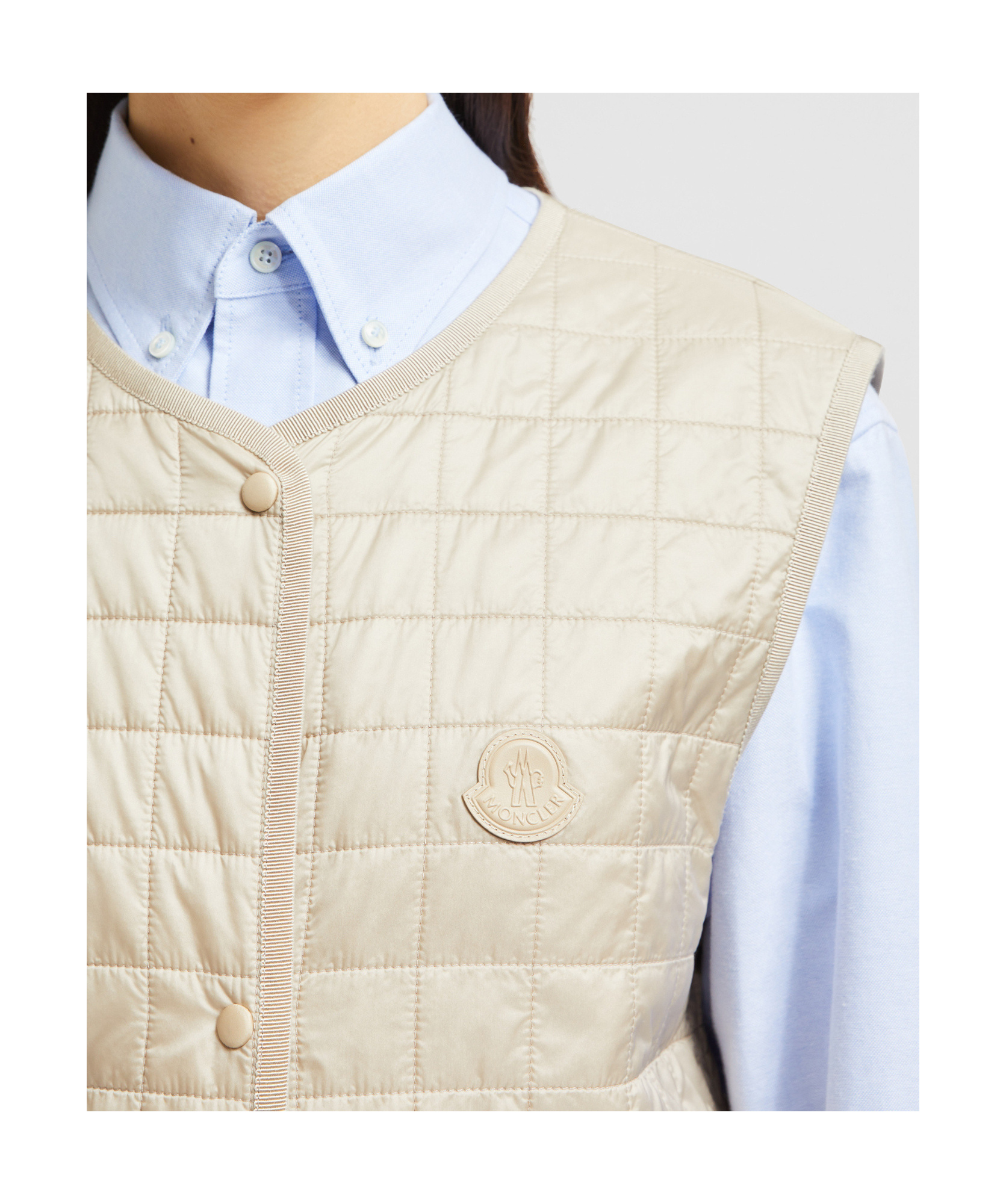 Moncler Gourdon Cotton-blend Trench Coat In Beige