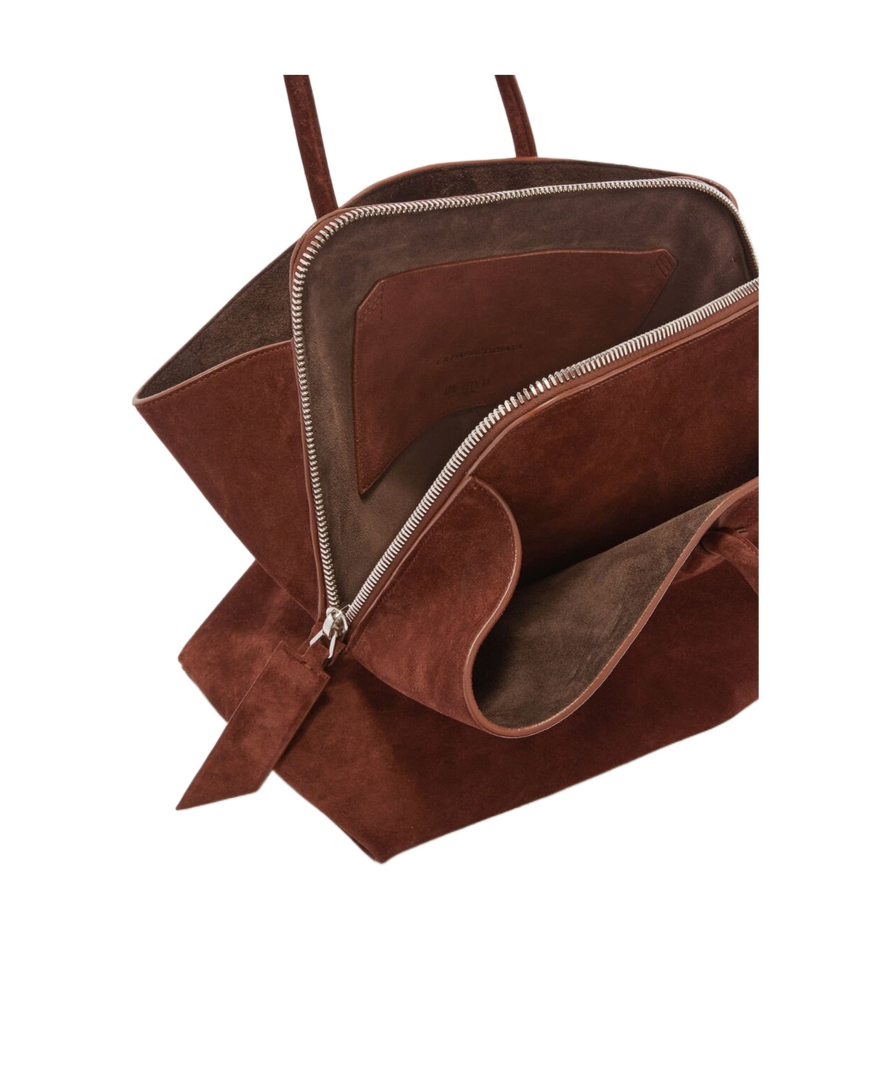 Attico Medium La Passeggiata Suede Tote Bag In Brown