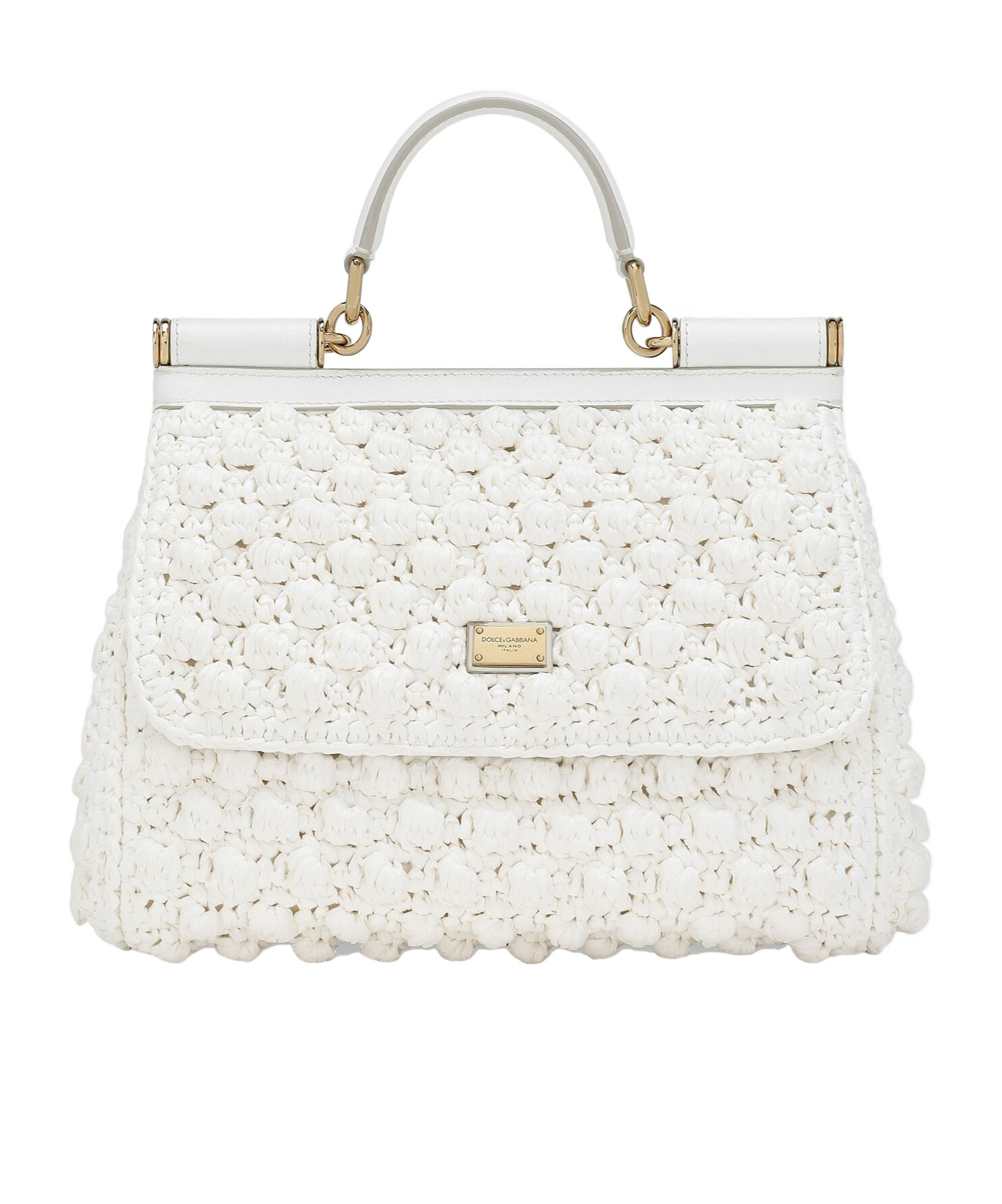Dolce & Gabbana Large Sicily Interwoven Tote Bag In White