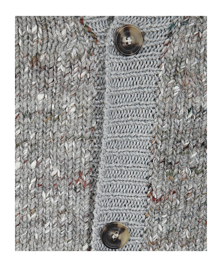 Lardini Man V-neck Knit Sweater In Gray