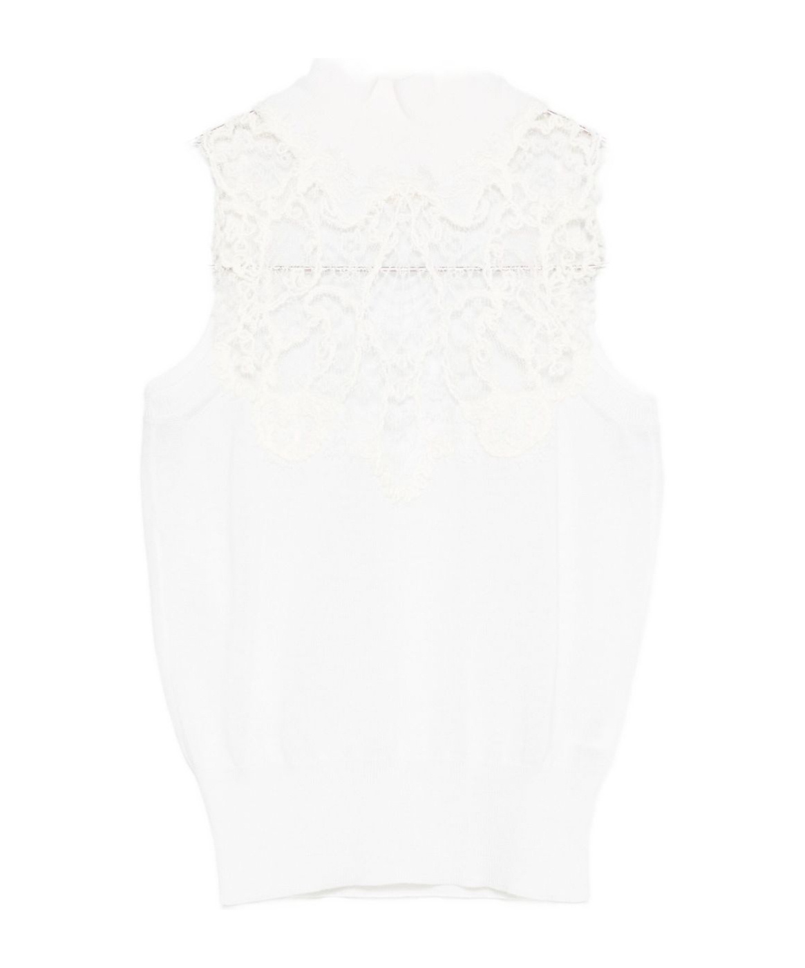 Ermanno Scervino Wool Blend Tank Top In White