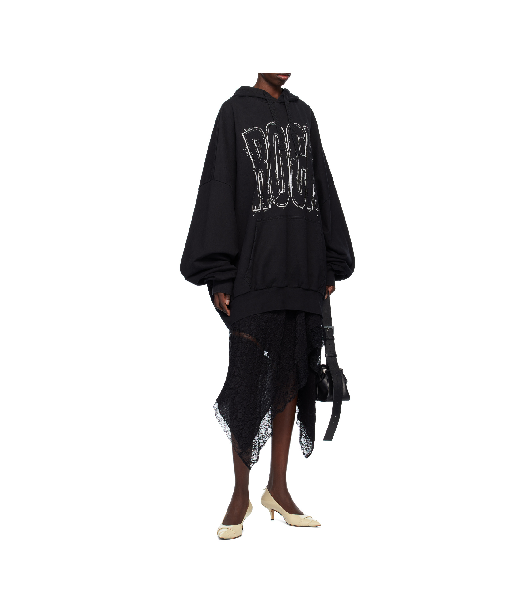 Vaquera Black Giant Hoodie In Black