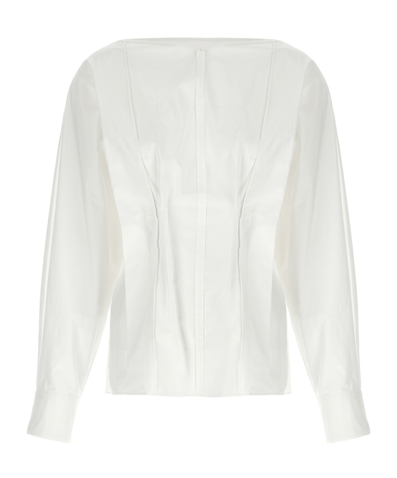 Shop Khaite Wenley Long-sleeved Blouse In White
