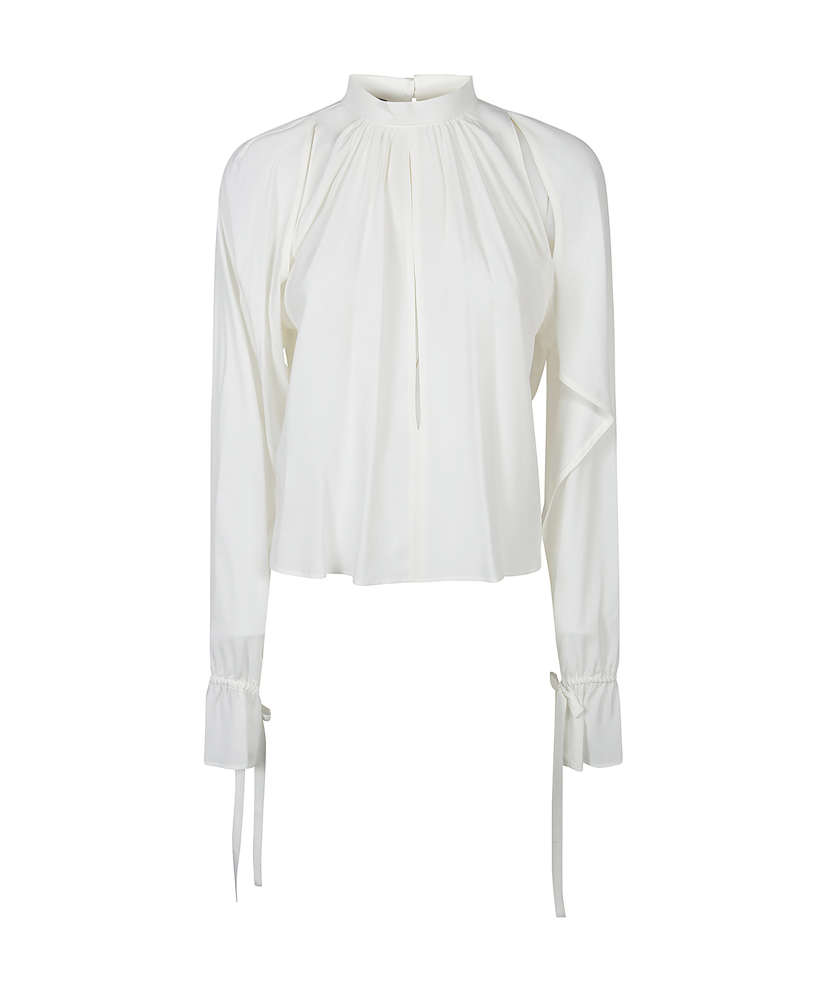 Pinko Flowing Blouse In Silk Blend In White