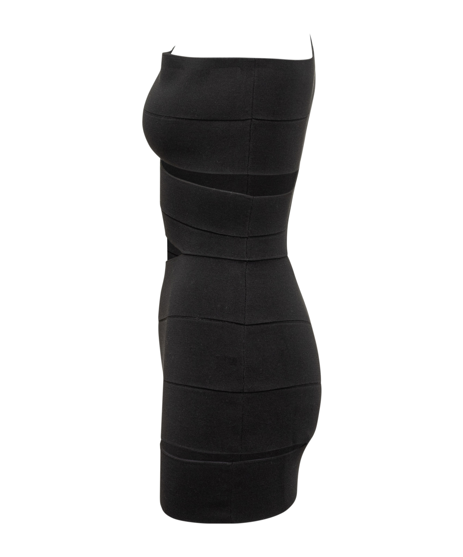 Dsquared2 Black Stretch Knit Bandage Dress In Black