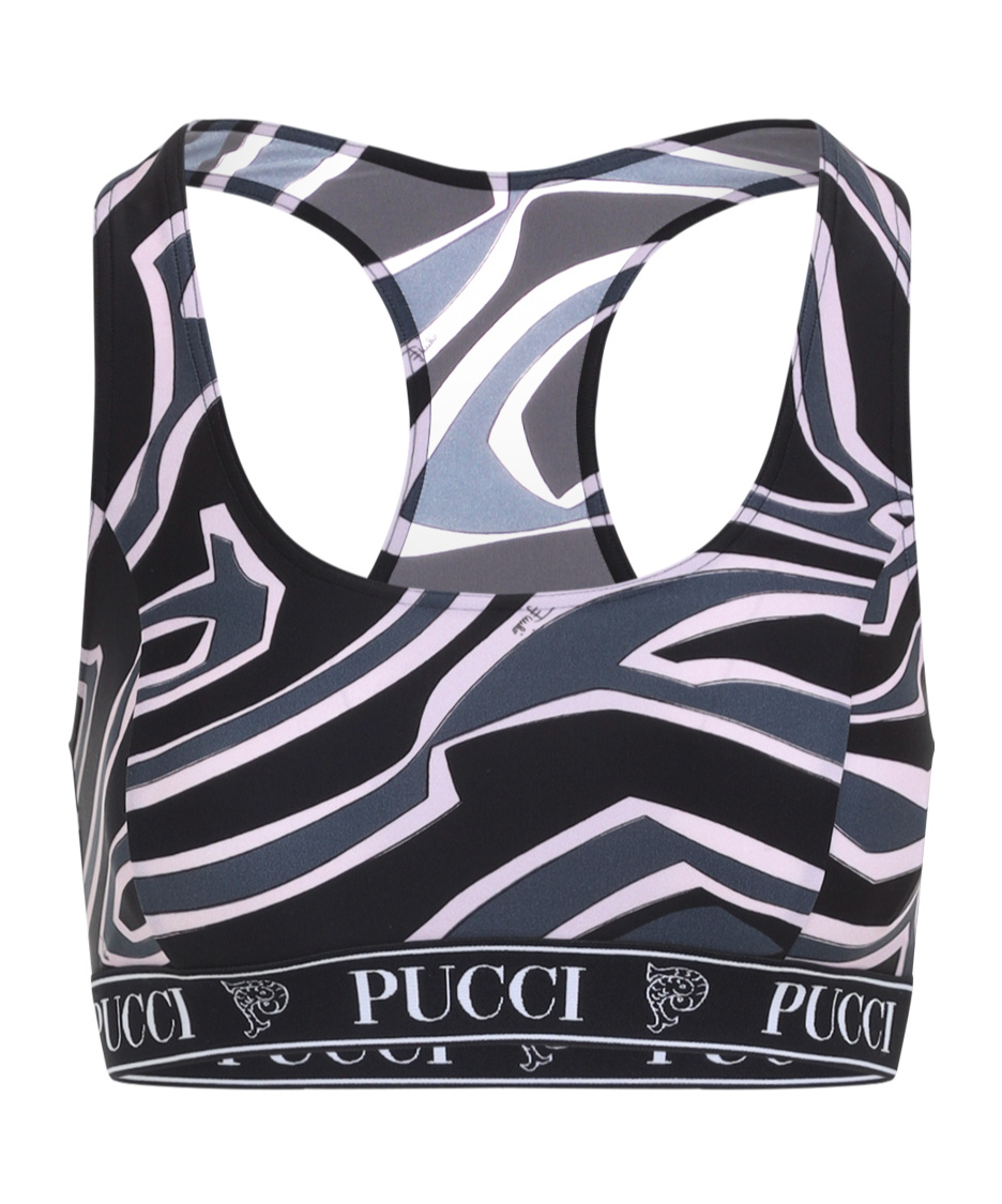Pucci Geometric Racerback Top For Modern Style In Black