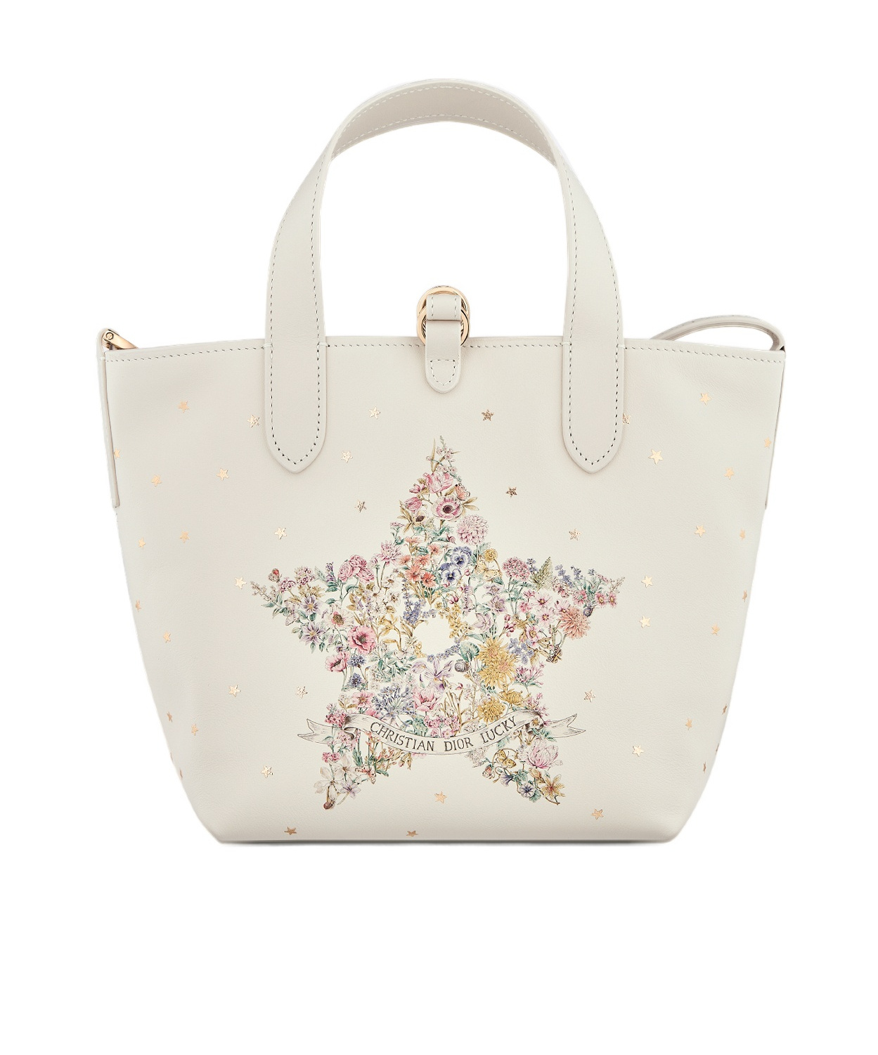 Dior Lucky Small  Toujours Vertical Tote Bag In White