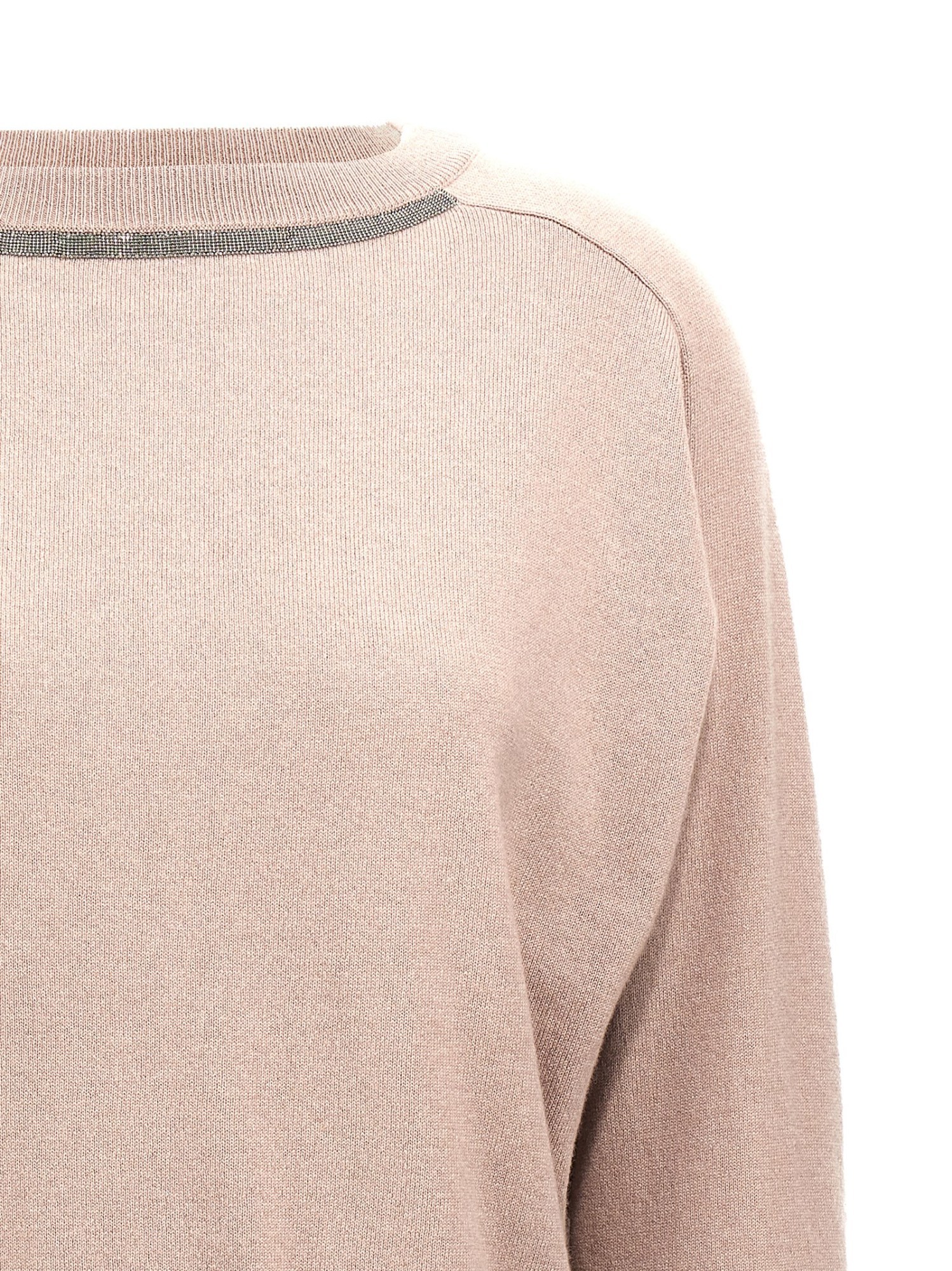 Brunello Cucinelli Boat-neck Cashmere Jumper In Nude