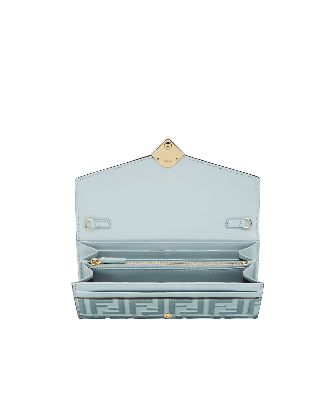 Fendi Ff Diamonds Wallet In Gray